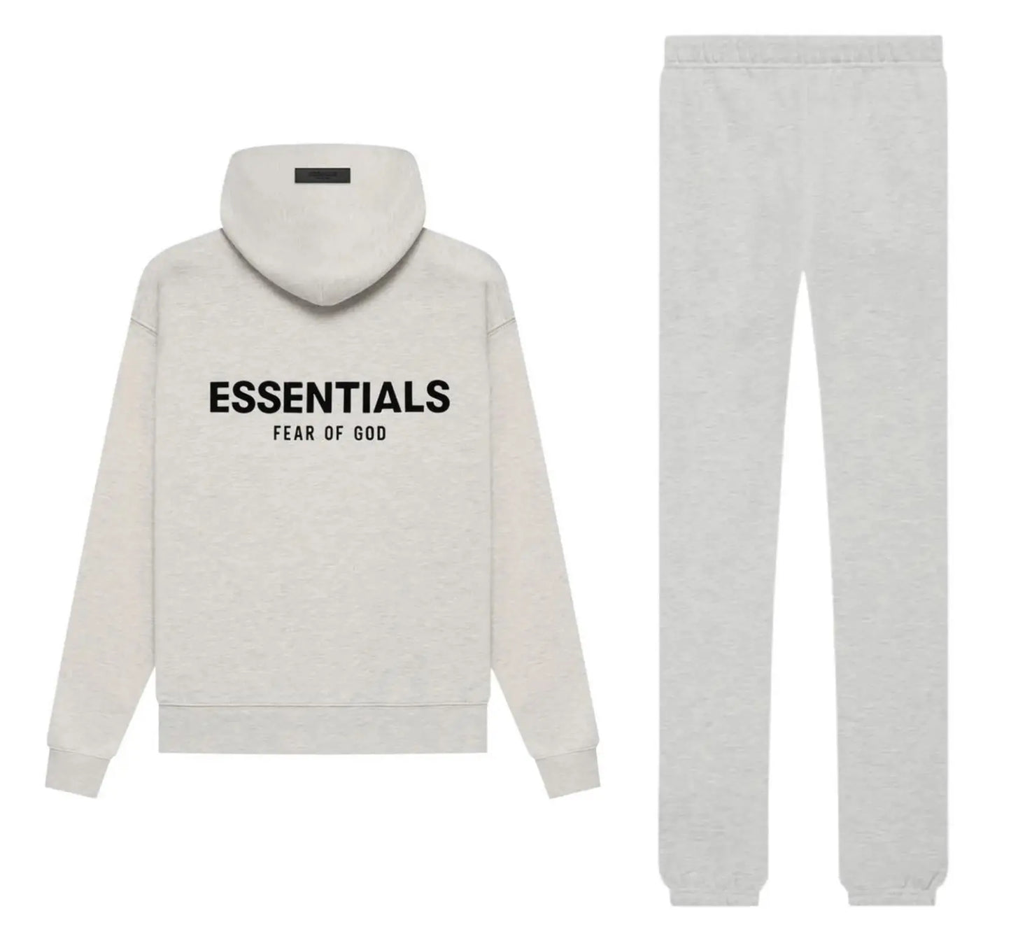 Fear of God Essentials Light Oatmeal Hoodie & Sweatpants Set (SS22) Strowes Kicks