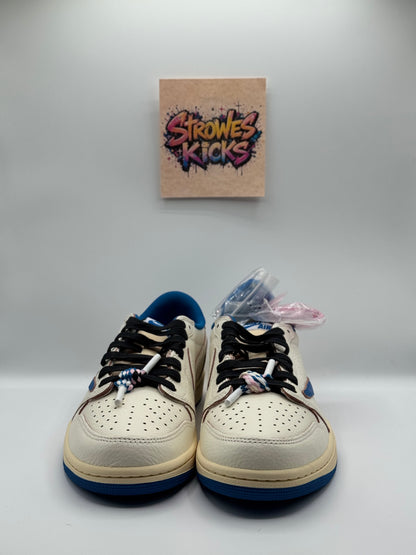 Travis Scott x Fragment x Air Jordan 1 Low "Sail Military Blue”