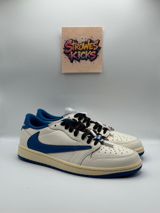 Travis Scott x Fragment x Air Jordan 1 Low "Sail Military Blue”