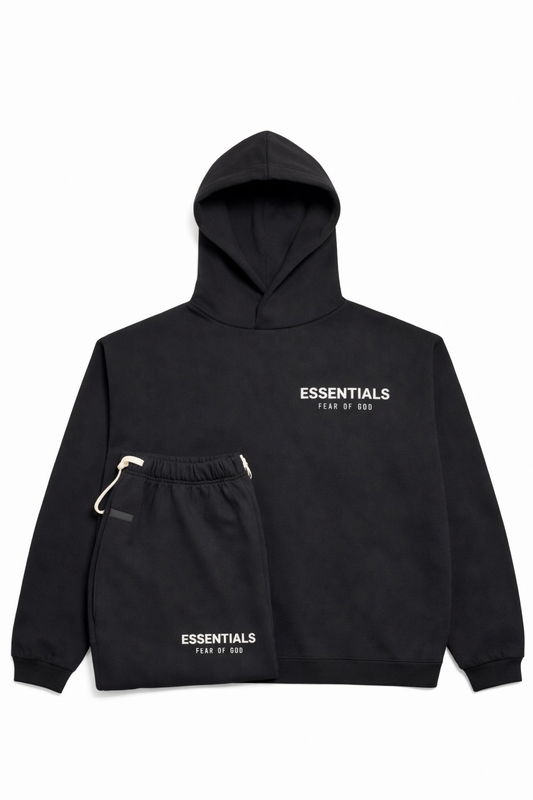Fear of God Essentials Fleece Hoodie II Black Set