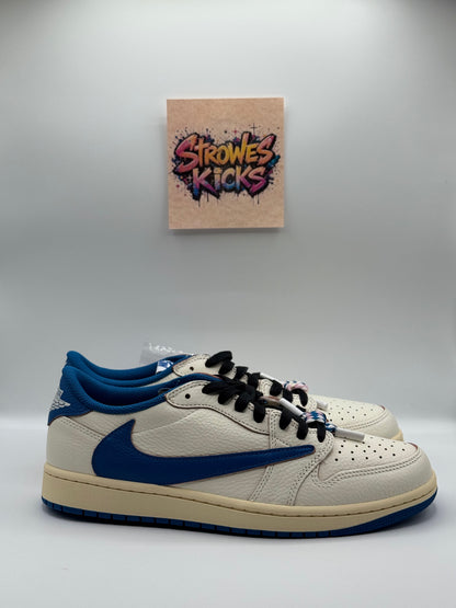 Travis Scott x Fragment x Air Jordan 1 Low "Sail Military Blue”