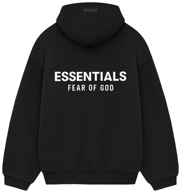 Fear of God Essentials Fleece II Black Hoodie (FW24)